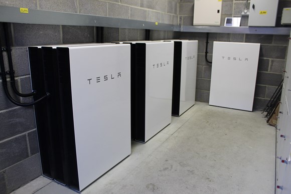 Tesla Powerwalls installed for solar battery storage and net metering optimization