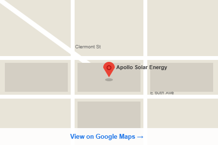 Apollo Solar Energy location - 1400 E 66th Ave, Unit B, Denver, CO 80229